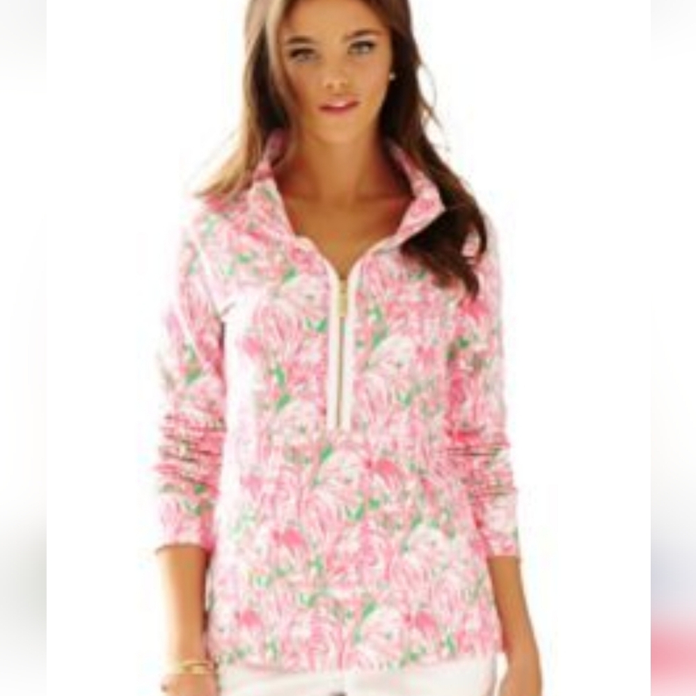 Lilly Pulitzer Floral Pink Women's Top Size S